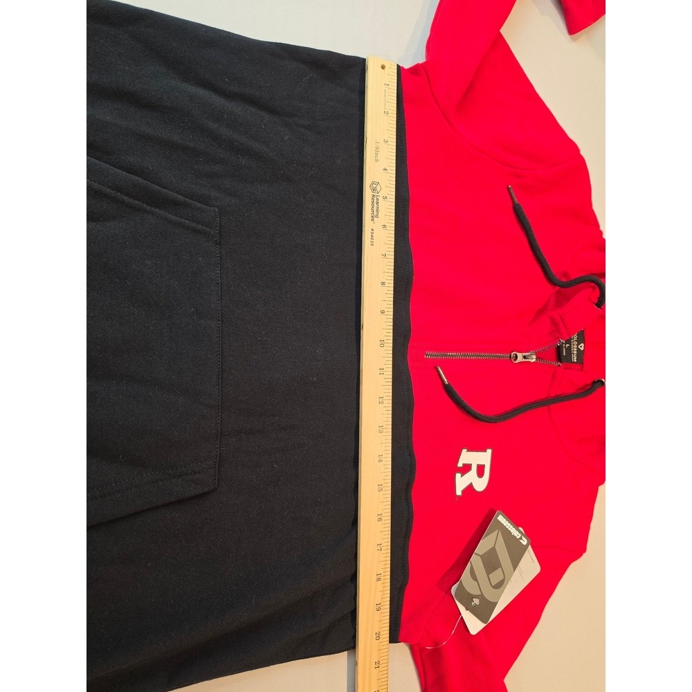 Colosseum Rutgers Scarlet Knights Womens L Hoodie Red Black 1/4 Zip COFZ30892S - Picture 7 of 11